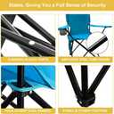 Camping Chair 2 Pack Portable Folding Chair with Cup Holder and Cooler Bag, 285lbs Capacity, Upgraded Foldable Chair for Outdoor, Beach, Fishing, Backpacking, Sky Blue