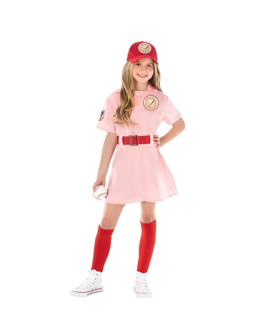 Morph Kids Baseball Costume Girls Peach Pink Baseball League Costume Outfit Halloween Costume For Girls S