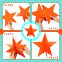 Sinload 45 Pcs 3D Glitter Star Decorations Back to School Work Stars Centerpiece 3 Sizes Standing Hanging Decor for School Centerpiece Starry Movie Night Themed Party Decor(Birthday,Multicolor)