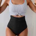 Eomenie Women's One Piece Swimsuit Tummy Control Slimming Bathing Suit Cutout Tie Knot Swimwear (White)