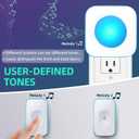 Wireless Doorbell Waterproof 1200 feet Door Bell with 2 Buttons with Different Tones Operating at 36 Melodies 4 Volume levels Flash Light 1 Receiver 2 Button White JSIEEM