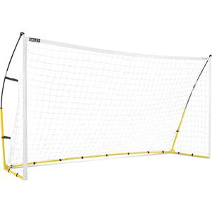 SKLZ Quickster Soccer Goal 12' x 6' - Portable Goal for Backyard & Field - Durable Tension-Tite Frame & Heavy Gauge 2-Ply Net - Adjustable Click-Lock Poles, Metal Stakes - Carrying Case with Handle