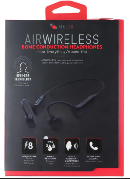 HELIX AIR WIRELESS BONE CONDUCTION HEADPHONES, Black