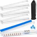 18.7 Inch Mahjong Racks with Pushers Set of 4, 3 Dice & Storage Bag, 18.7 x 3.1 x 1.2 inches