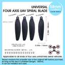 Universal 58mm/2.28In Drone Propellers for S162S116S112XK5SG108L108S3S9M8RG101A13S1SK918 Models - Replacement Drone Accessories with Stable and Low-Noise Operation 16-Pack (Black), 2.9 x 3.1 x 0.1 inches