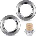 2 Pcs Bamboo Steamers Ring 8 Inch Stainless Steamer Adapter Ring Dumpling Steamer Basket Ring for Cooking Bamboo Steamer Liner for 8 to 11 Inch Steamers Wok Ring