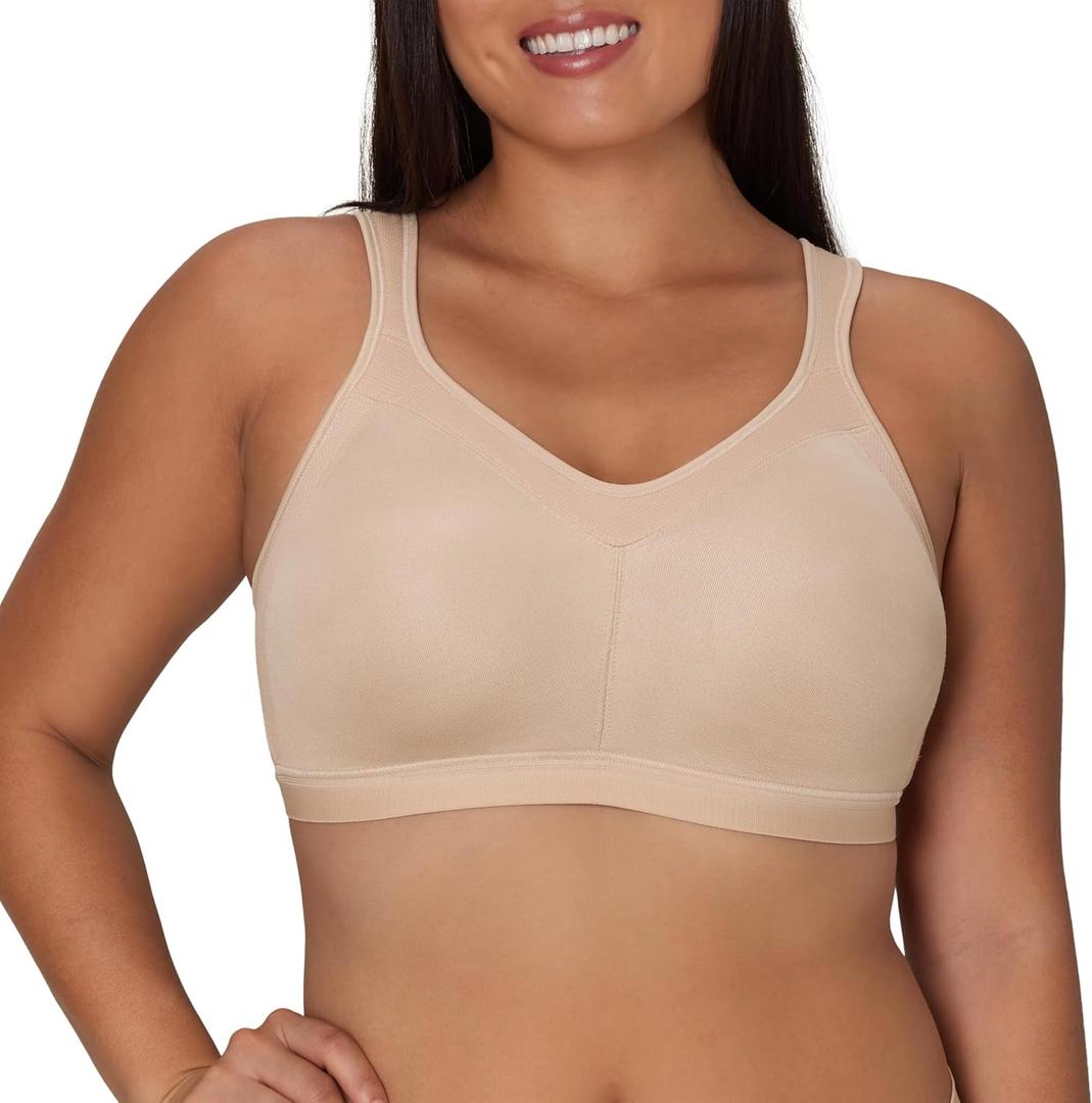 Playtex Women's 18 Hour Active Breathable Comfort Wireless Bra, Full Coverage Bra, Smoothing Support (38DDD, Nude)