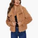 SUGAR POISON Women Winter Coats 2023 Women's Long Sleeve Fluffy Faux Fur Warm Coat Sherpa Jacket Outwear XXL