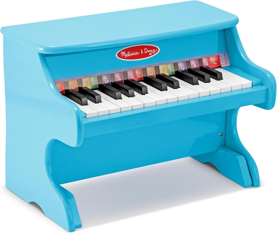 Melissa & Doug Learn-to-Play Blue Wooden Piano Toy 25-Key