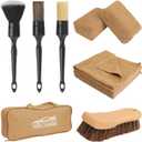 10PCS Car Cleaning Kit, Car Detailing Kit Interior Cleaner, Long Bristle Horse Hair Leather Cleaning Brush, Car Detailing Brushes, Microfiber Cloth & Applicator, Car Cleaning Supplies for Interior