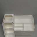 HBlife Makeup Organizer with Brush Holder for Vanity, Large Plastic Bathroom Countertop Organizer Skin Care Storage, Easy to Store Lipsticks, Nail Polishes, Perfumes, Eyeshadow Palettes, All White