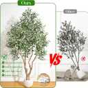 7 FT Tall Faux Olive Tree, Look Real Fake Olive Tree with 4 Natural Thick Trunks & Weighted Pot, Olive Trees Artificial Indoor with Lusher & Fuller Leaves for Indoor Home Office Living Room Outdoor
