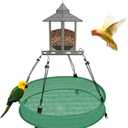 Bird Seed Catcher Trays 20" Diameter x 4" High, Green Spill Guard Platform for Bird Feeders, Outdoor Feeder Accessory