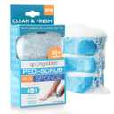 Spongeables Pedi Scrub Foot Exfoliating 20+ Wash Sponge (1 Count (Pack of 3), Clean and Fresh)