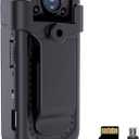 Mini Body Camera 1080P with Audio & Video Recording Small POV Cam with 64G Card - Wearable Personal Portable Cameras Recorder DV - Night Version Camcorder for Security Work Records Guard Traveling