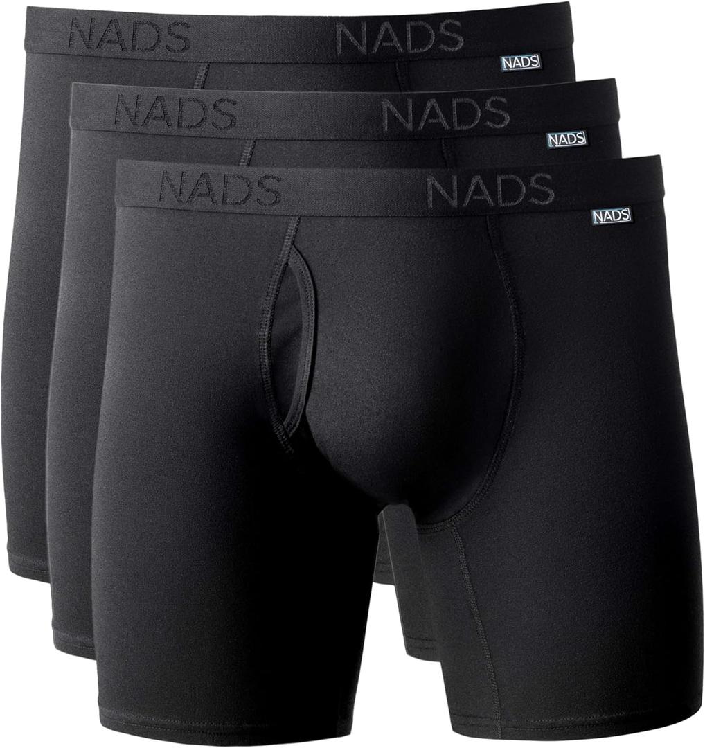 NADS Organic Cotton Boxer Briefs  Hormone-Friendly, Non-Toxic Mens Underwear for Comfort, Support & Safer Nuts  Multi-Pack (Large, Black 3-pack)