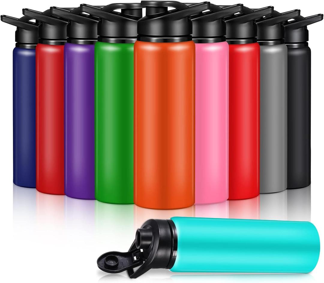 Mimorou 25oz Reusable Aluminum Water Bottles Bulk Multicolor Outdoor Sports Water Bottles for Travel, Gym, Hiking, Cycling, Camping, Fishing, Snap Lid