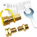 3/4" Female and Male Solid Brass Dual Fuel Generator Natural Propane Hose Quick Connect Disconnect Fittings Convert for Pipe Natural Gas Supply for Generators
