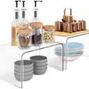 Cabinet Riser- Set of 2 Clear Organizer Riser Stand, Shelf Riser for Kitchen Storage, Display Pantry Shelf Room Decor Countertop Desk Shelves, Retail Display Stand, Size 7.5"xW11.5" H6.5"