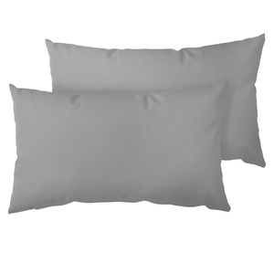 Ergonomic 12x20 Inch Outdoor Lumbar Pillow Covers Waterproof Support Cushion for Patio Chairs, Benches, Sofas Porch, Gray
