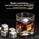 Large Silicone Ice Cube Tray with Lid & 8 Stainless Steel Whiskey Stones - Easy Release 2 Inch Square Ice Mold & Reusable Metal Chilling Rocks Set for Cocktails, Bourbon, Scotch - Gifts for Men-BLACK
