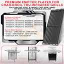 Emitter Plate & Grill Grate for Charbroil Commercial 3 Burner Gas Grill Parts 463242516 463242515 463367016 466242615 466242516 466242616 463346017, Parts for Charbroil Tru Infrared G466-0025-W1 Grill