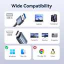 USB 3.0 to HDMI Cable 5Ft, 1080P@60Hz 5Gbps USB to HDMI Adpter High Speed for Connecting Laptop/PC/PS5/Xbox/Switch to TV/Monitor/Projector, Screen Mirroring and Display Extension