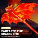 4 Pack Kites - Large Fire Dragon Kite Green Snake Devil Fish Red Mollusc Octopus with Long Colorful Tail for Kids Adults Beach Toy Gifts Outdoor Game Activities