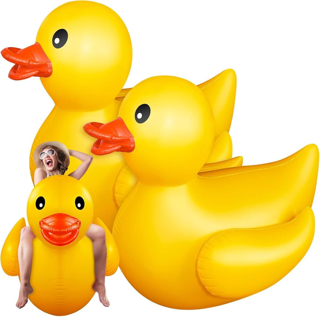 Hungdao 5 Feet Giant Inflatable Duck Huge Rubber Duck Large Blow up Inflatable Pool Float for Adult Summer Beach Swimming Pool Party Decoration