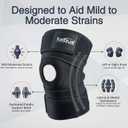 EXOUS BODYGEAR Knee Brace For Women & Men For Arthritis Acl, Mcl Pain Patented 4-way Adjustable Wraparound Support Dual Side Stabilizer For Patella Stability, M