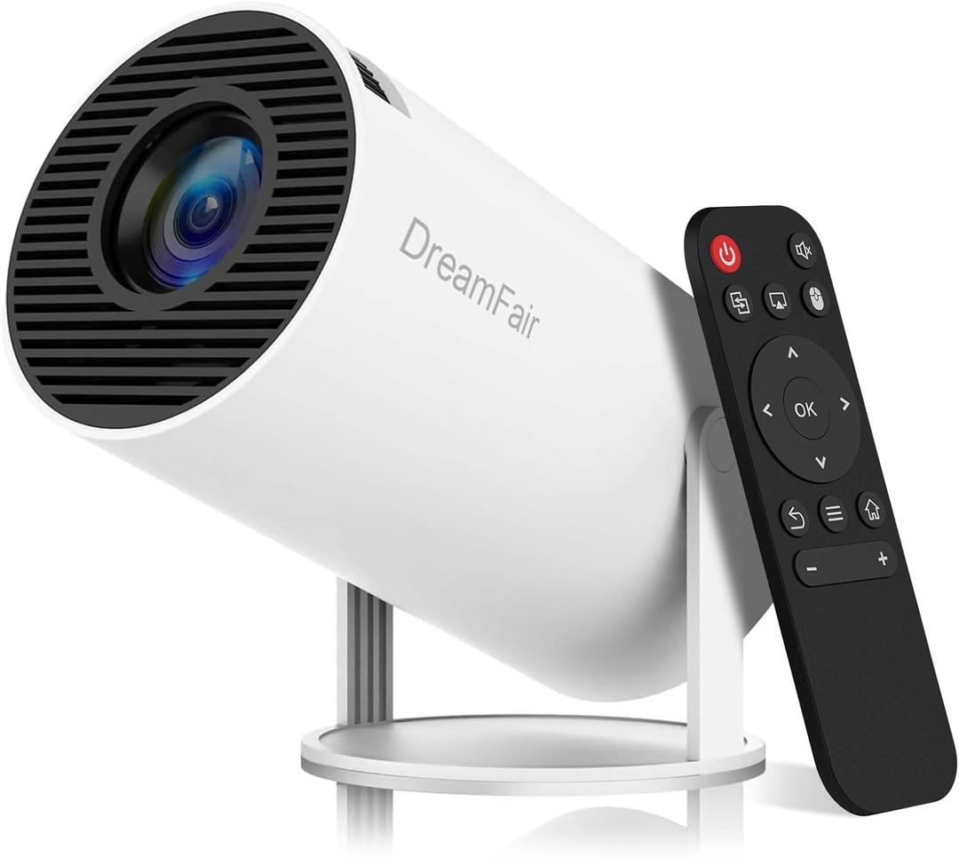 Mini Projector, Support 4K 1080P Portable Projector with Dual Band WIFI6 5G Wireless 5.2 Bluetooth Android 11, 200 ANSI Lumens, 180 Rotatable, Auto Keystone Correction,35"-130" Screen Video Projector