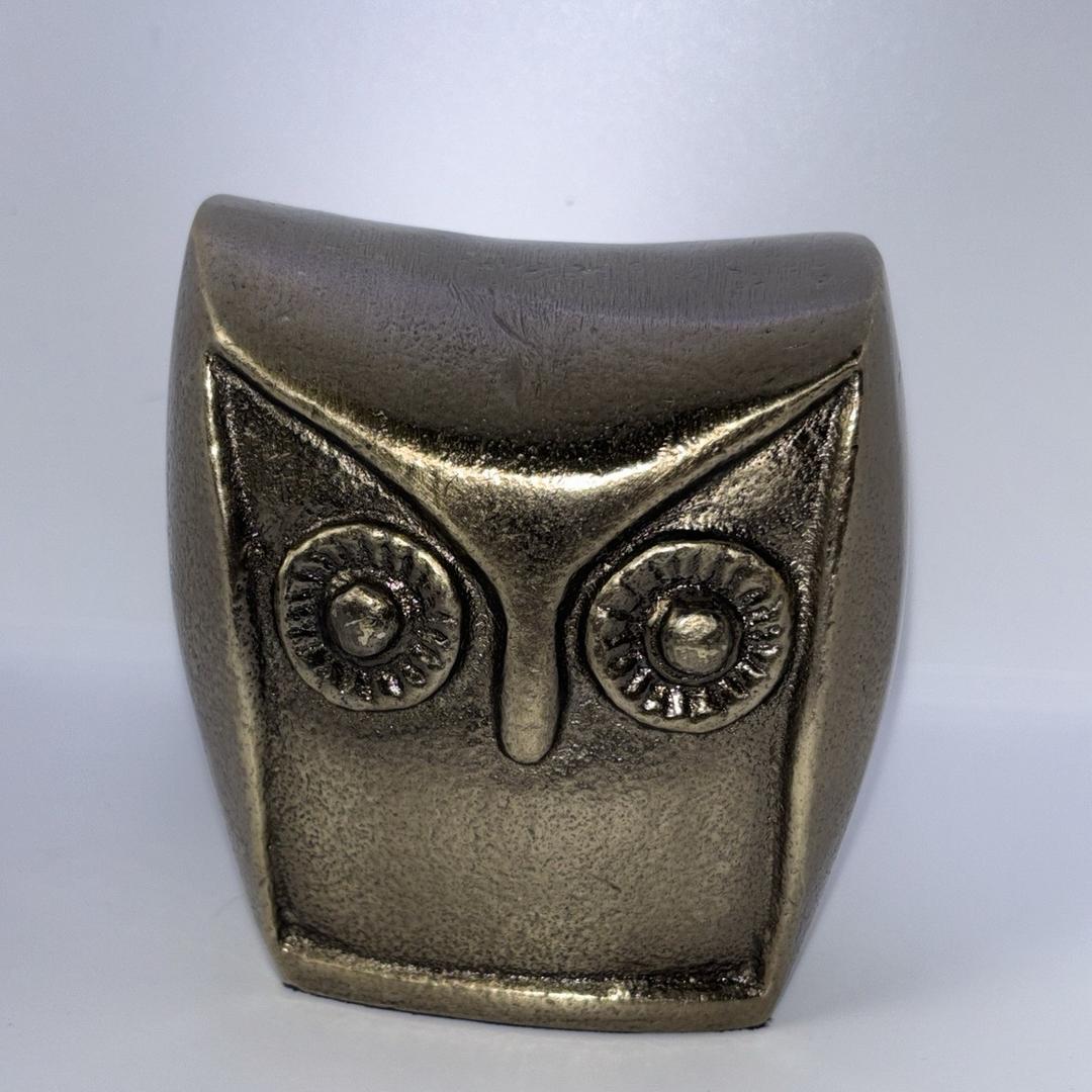 HD Designs Aluminum Owl Gold 3.6 Inches Home Decor Desk Table Shelf Figure