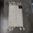 Lucky Brand Boho Rug 100% Cotton Fringe Boho Bathroom Rugs 20” x 40" Boho Bath Mat
