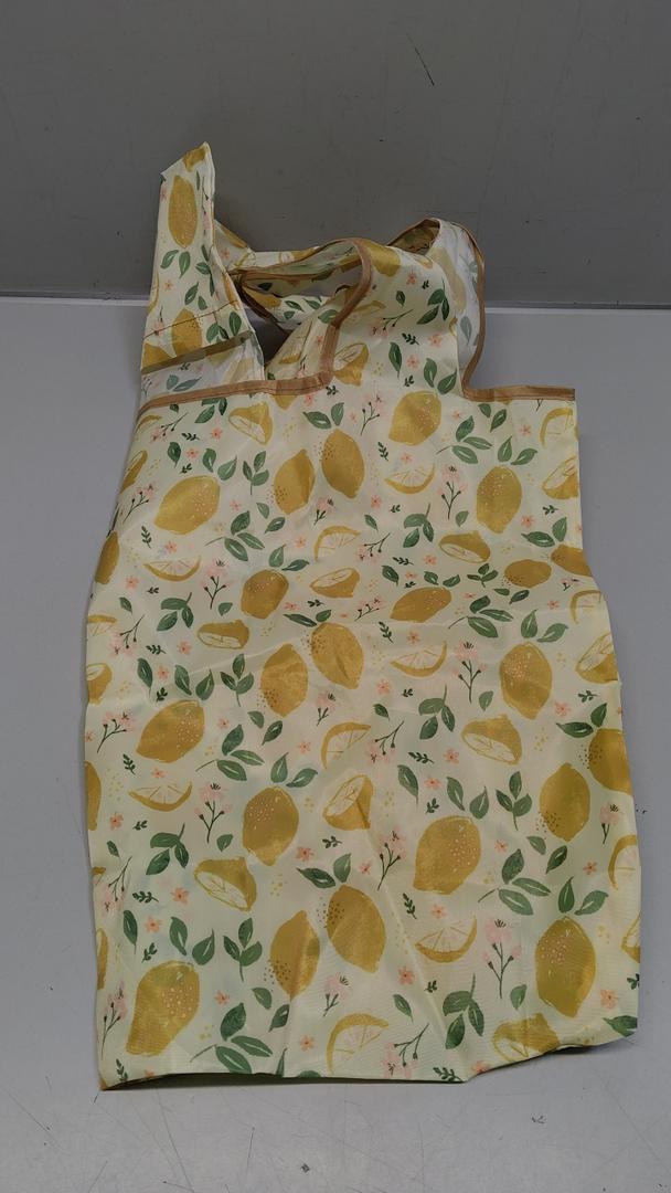 Vintage Floral Apron for Women with Functional Pockets Adjustable Neck Strap for Cooking Baking Mother's Gift (Lemon)