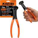 KSEIBI 141150 End Cutting Pliers 7 Inch Grip Handle Black Finish Chrome Vanadium Steel Carpenter Pincer, Nippers Tool, Cat Paw, Nail Remover, Rivet Cutting Pliers, Steel Wire Cutter Construction Tool