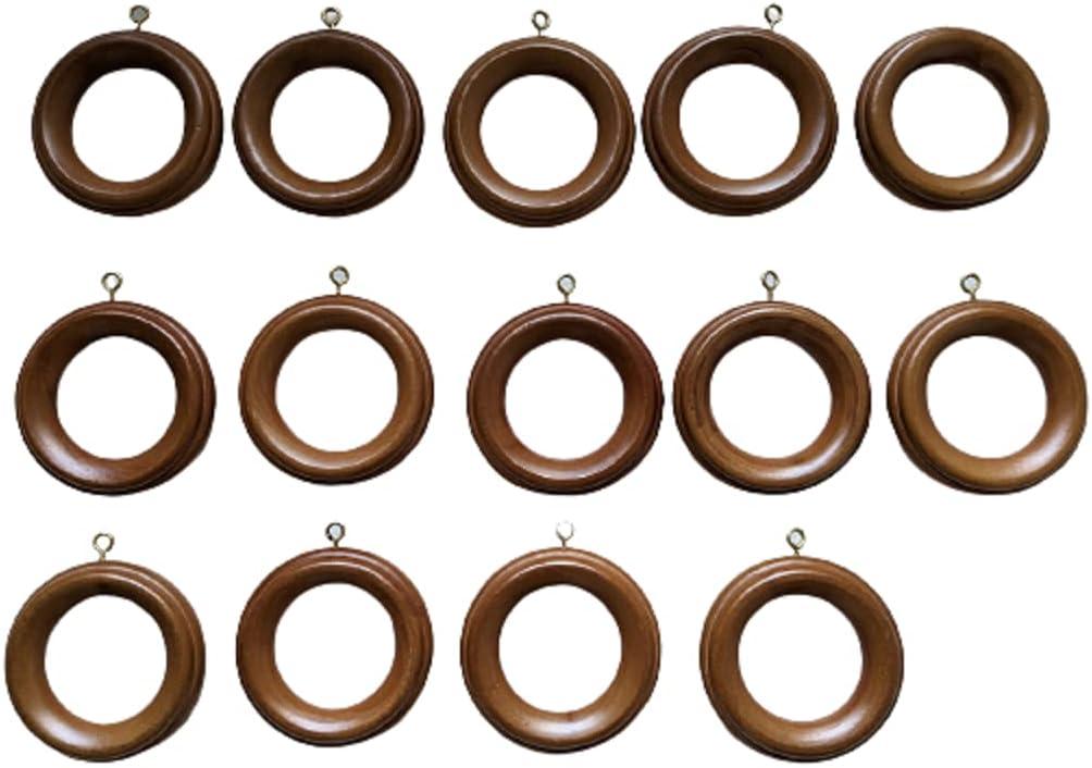 Ethan Allen Wood Curtain Rings (Set of 14) Outside Diameter = 3.5 Inches ; Inside Diameter = 2 Inches