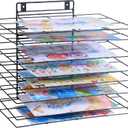 Premium Iron Art Drying Rack with 8 Removable Shelves for Classroom - 16.1 x 11.9 x 13.8 Inches - Art Storage Organizer and Painting Drying Shelf 