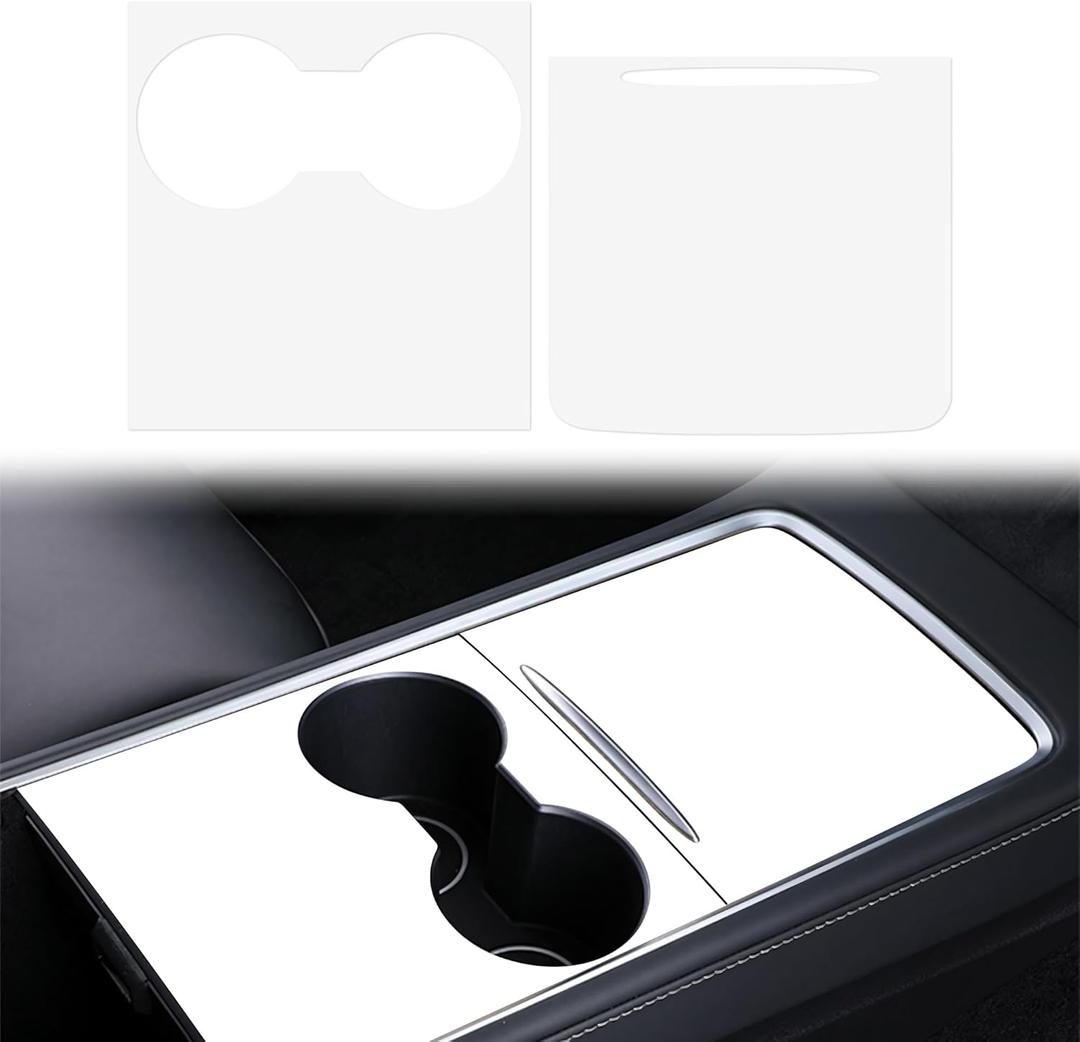 Center Console Wrap White for Tesla Model 3/Y 2021-2025,Console Cover for Tesla Interior Decor Accessories(Not for M3 Highland/My Juniper)