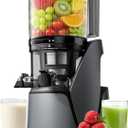 EanOruus 3-in-1 Masticating Juicer, Perfect for Juice, Nut Milk & Sorbet, Slow Cold Press with 6.5" Extra Wide Feed Chute, 100oz Large Capacity, Premium Gray