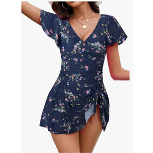 Women's One Piece Swimdress Swimsuits for Women Tummy Control Swim Dresses L