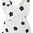 Fullfamous Baby Girl Ruffled Jumpsuit and Headband Set (12-18 Months, Daisy)