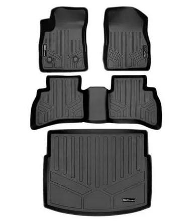 SMARTLINER All Weather Protection Custom Fit Black 2 Row Floor Mats and Cargo Liner Set Compatible with 2017-2023 Mercedes Benz C-Class (Only Fits Coupe Models)