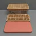 PHINOX Ice Cube Tray with Lid and Bin, Ice Trays for Freezer, Flexible Ice Cube Trays, Making 56 pcs Ice Cubes, Chilling Cocktail, Whiskey, Coffee, with 2 trays, Ice Container, Scoop&Cover, BPA Free (0.8"-2tier, Pink)