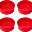 saphe Silicone 6 Inch Cake Pans - Round Baking Molds, Set of 4 Cake Molds for Layer Cake, Cheesecake, Rainbow Cake