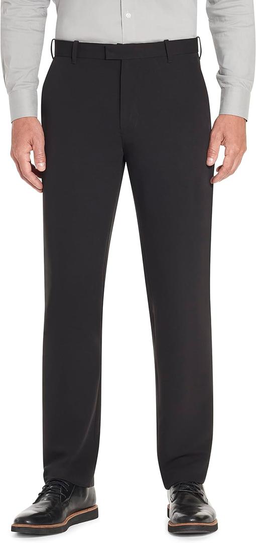 Van Heusen Men's Flex Flat Front Straight Fit Pant (32W x 30L, Black)