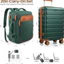 Luggage Sets 3 Piece, 20 Inch Hardshell Carry On Luggage 22x14x9 Airline Approved, Suitcase with TSA Locks & YKK Zippers, Carry On Suitcase with Wheels for Men & Women Travel