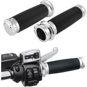 DREMIZER 1 Inch/25mm Motorcycle Handle Grips Handlebar Grips Cable Throttle Compatible with Harley Honda Yamaha Kawasaki Suzuki Dyna Sportster Street Glide 883 1200