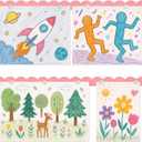 LEIFIDE Set of 2 Magnetic Art Display for Kids,Scalloped, Pink, 28''x1.5''