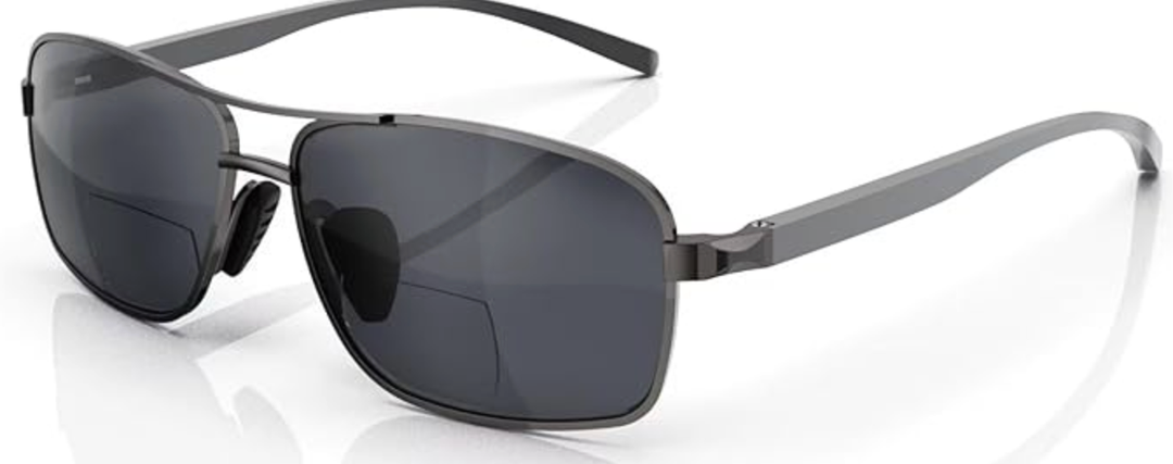 LianSan Premium Metal Bifocal Sunglasses for Men Women Retro Top Clear Sun Readers with UV Protection (Multicolor) 1.75 x