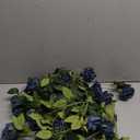 dallisten 2 Strands 73'' Artificial Silk Rose Flower Vines Garland, Fake Roses Floral Green Leaves Hanging Plant for Wedding Arrangement Decoration, Wall, Party, Bedroom, Home Decor (Blue)